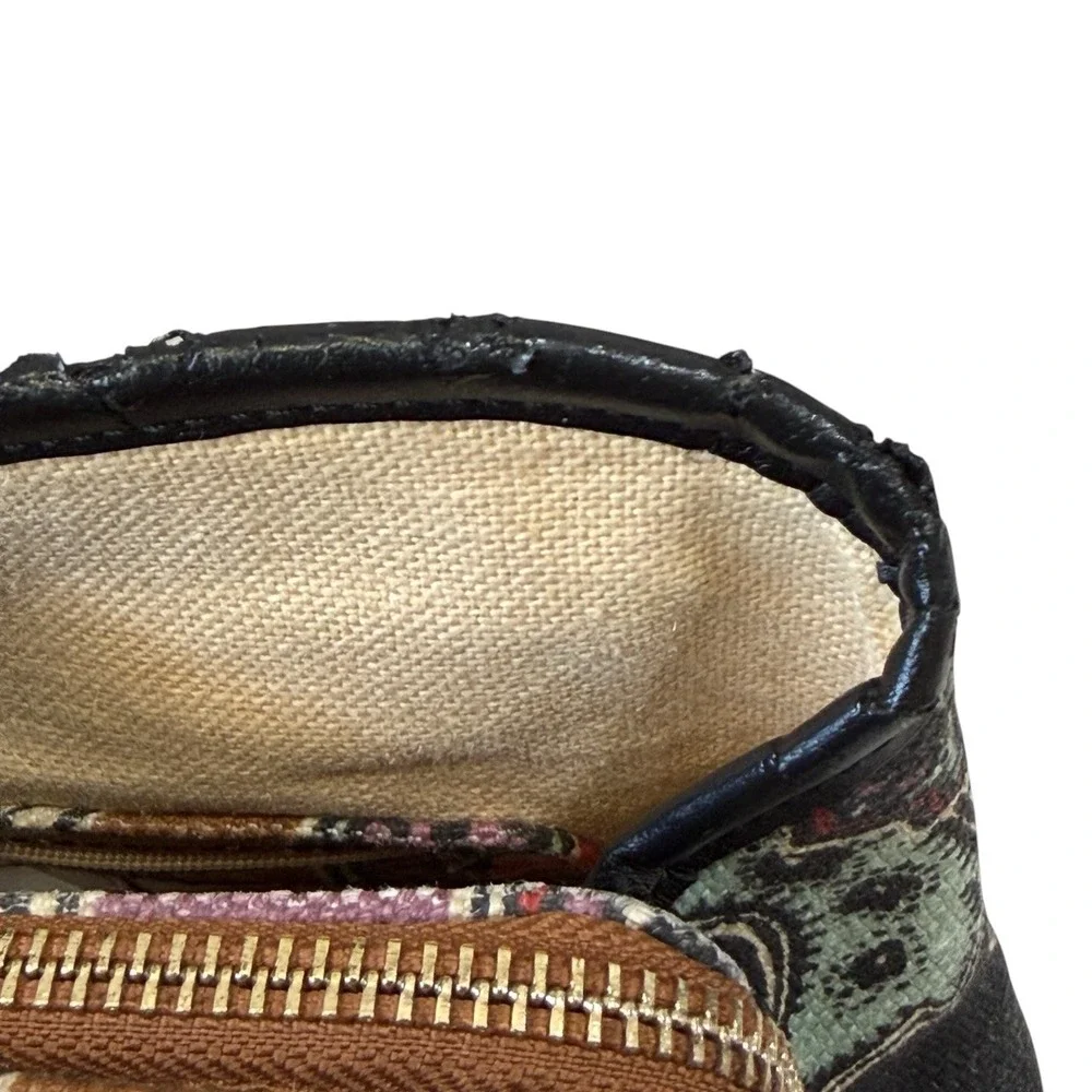 Spartina 449 Daufuskie Island Paisley Crossbody Bucket Bag Tassel Linen Leather